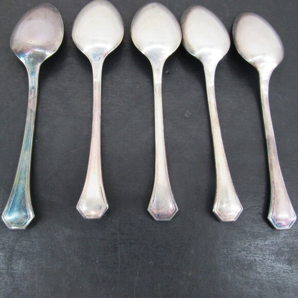 Reed & Barton Pompeian Greek Key & Scrollwork Design Teaspoons Lot of 5 Vntg - Picture 5 of 8